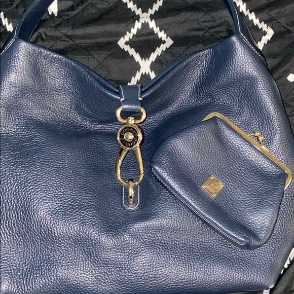 Navy Dooney & Bourke Belvedere Logo Shoulder Bag - Picture 3 of 4